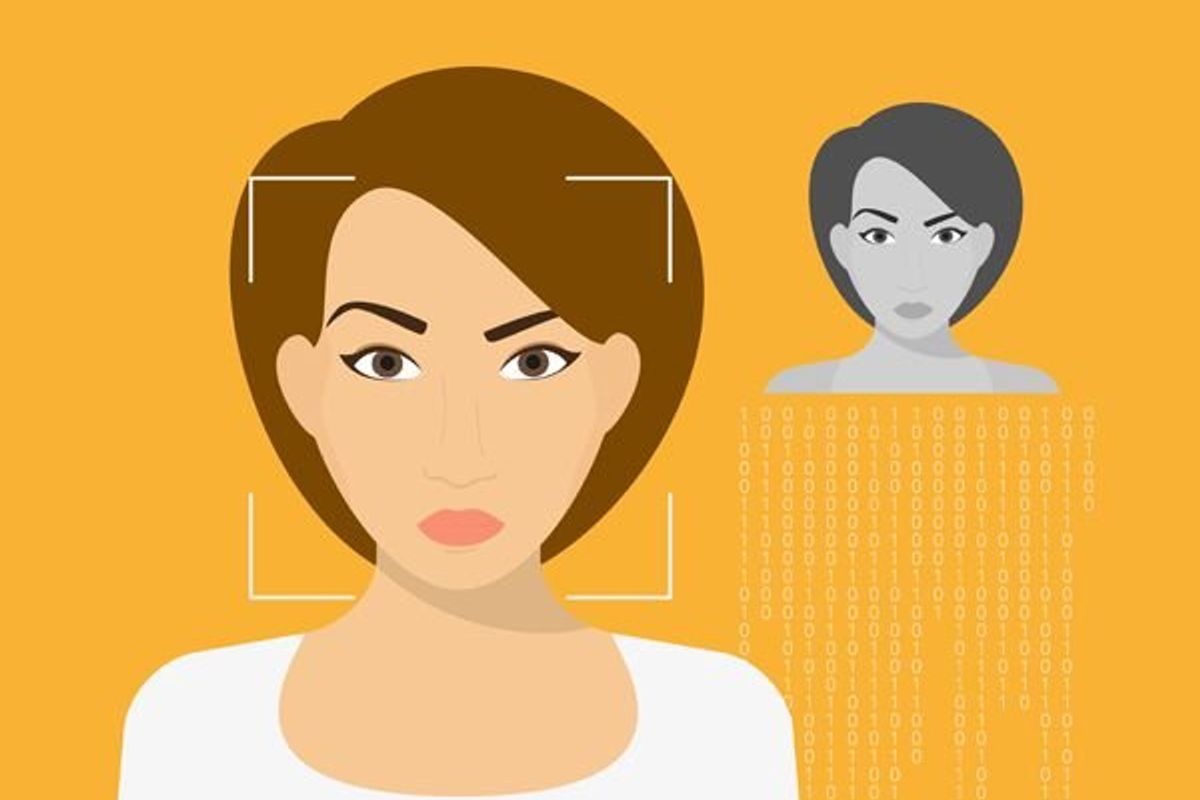 scan of a woman's face