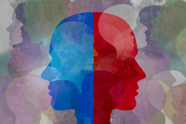 Schizophrenia and split personality disorder and mental health psychiatric disease concept