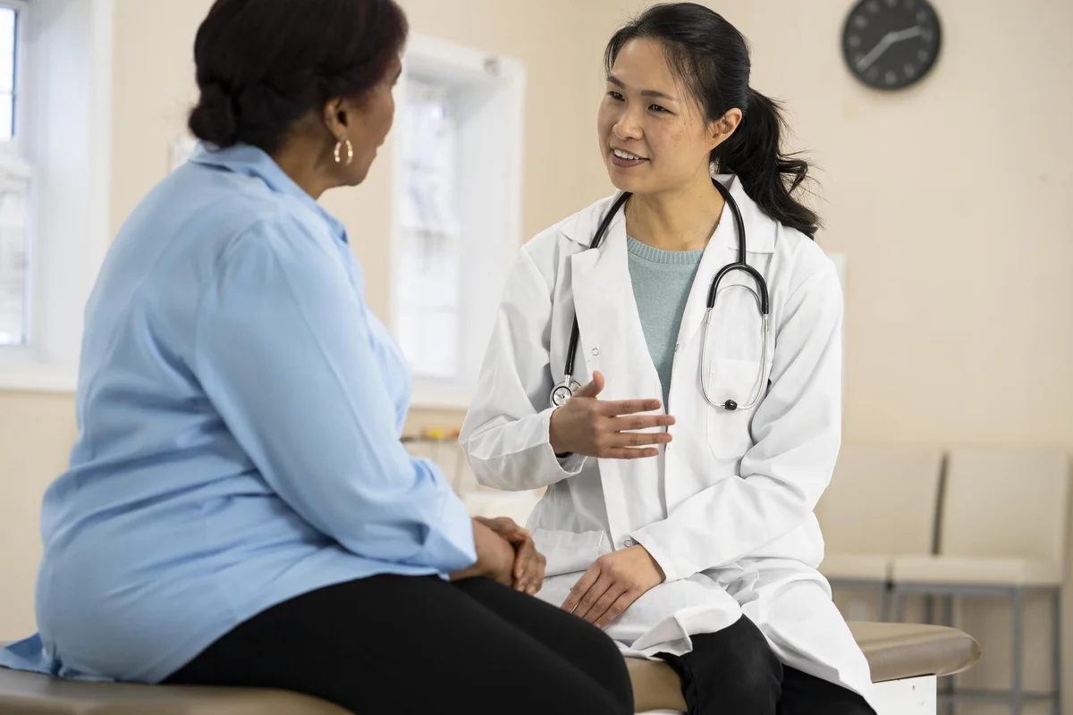 Senior woman at the doctor