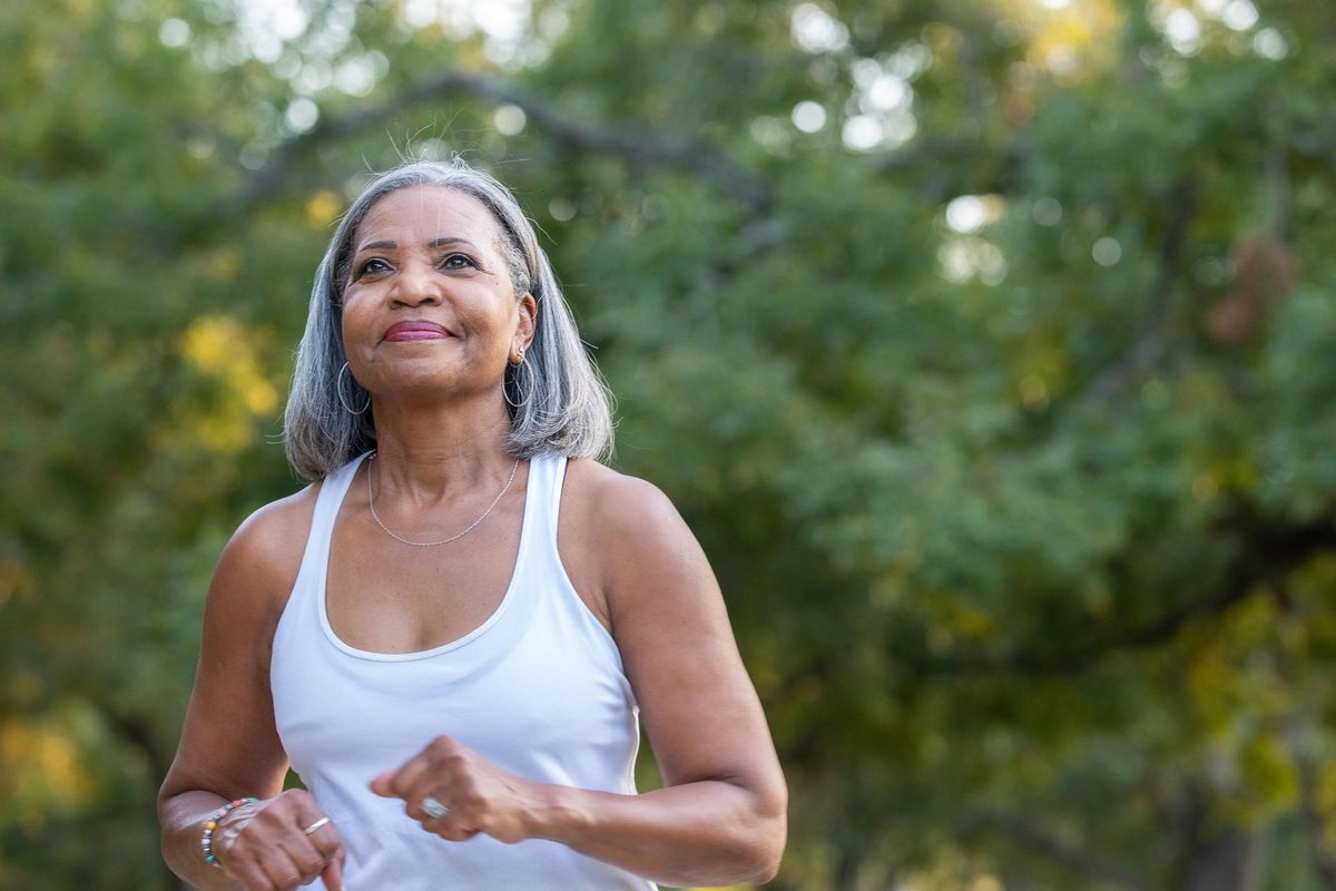 Senior woman jogging