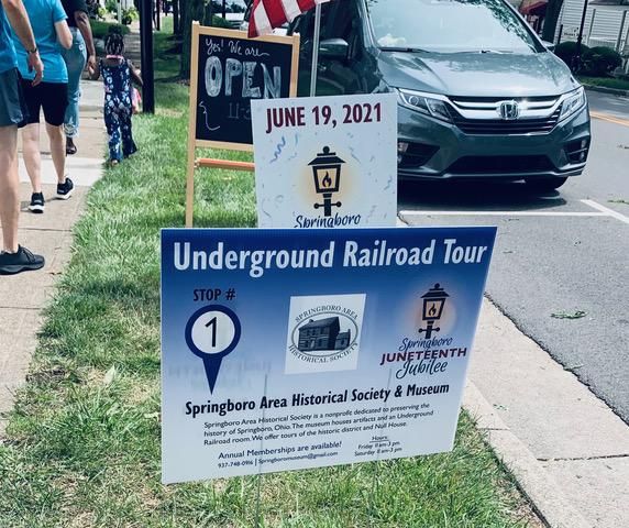 Shannon and sonsu2019 first stop on the June 19, 2021, Underground Railroad Tour