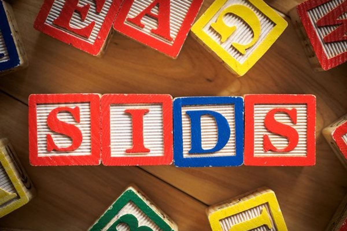 sids spelled out with baby blocks