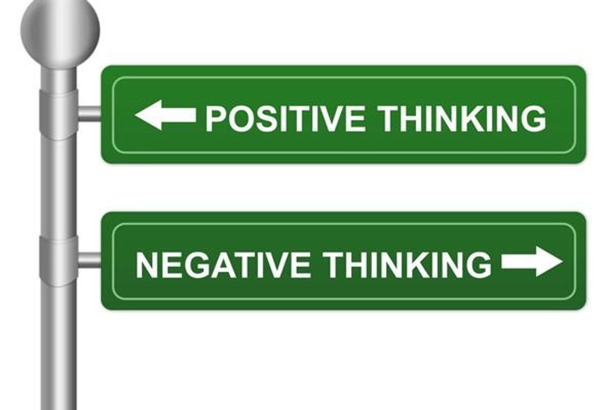 signs that say positive thinking and negative thinking