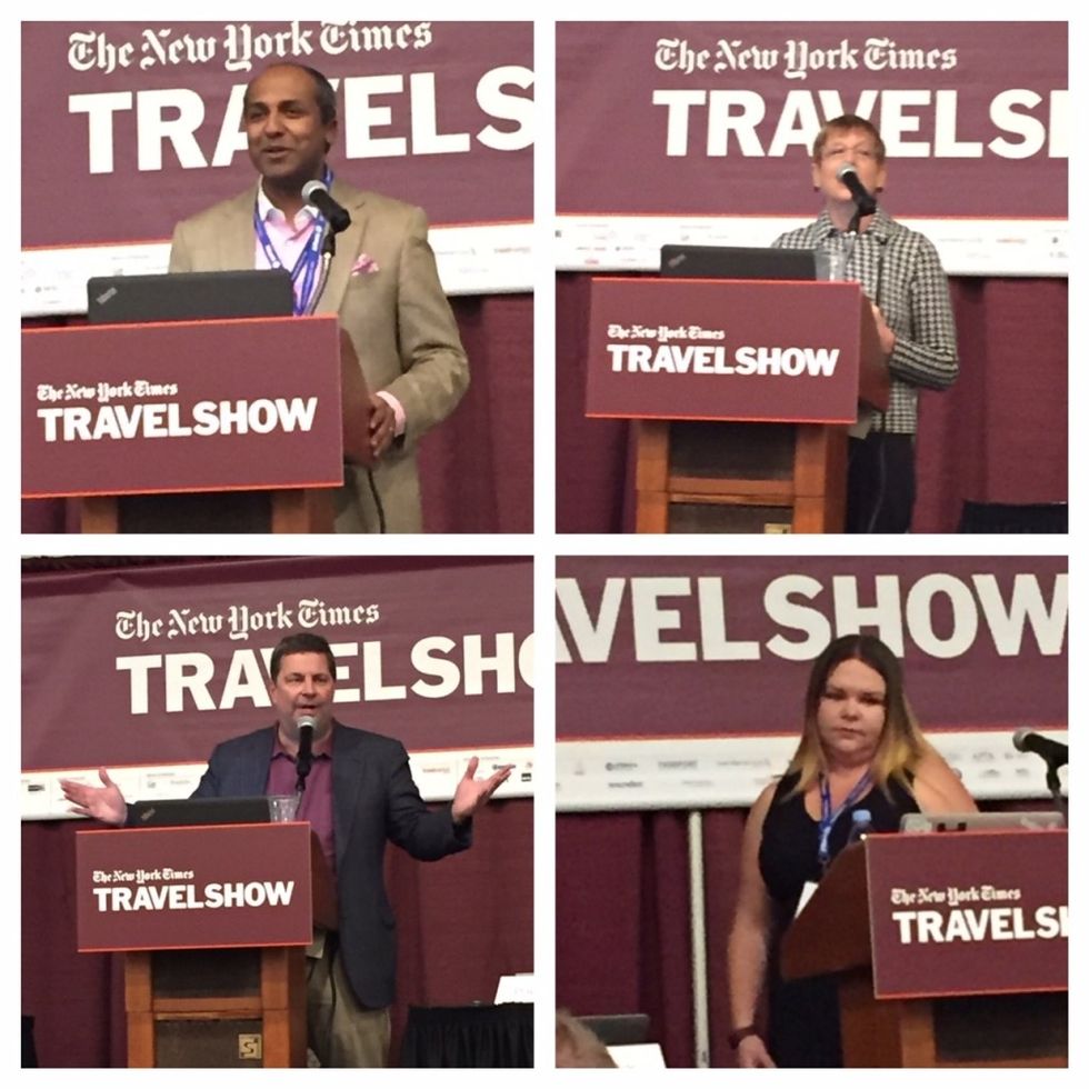 Speakers (clockwise from top left): Sree Sreenivasan, Lorraine Sileo, Erin Bender, David Callaway.