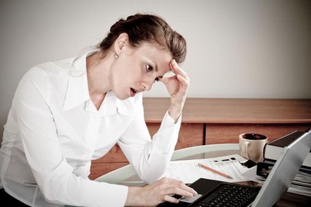 stressed woman at work