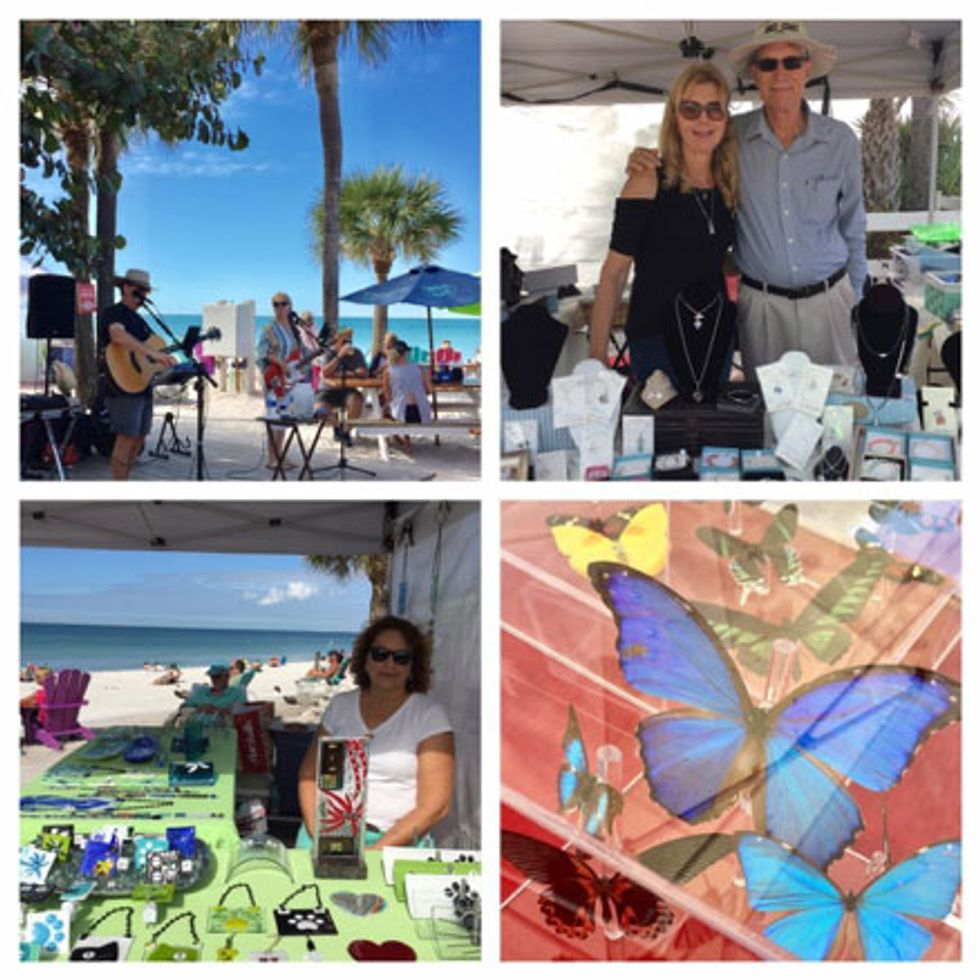 Sunday crafts fair and musical entertainment by the beach.