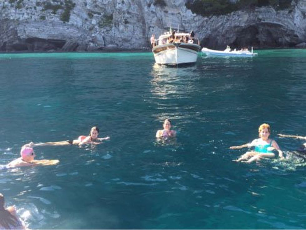 Swimming in the Mediterranean water was awesome.