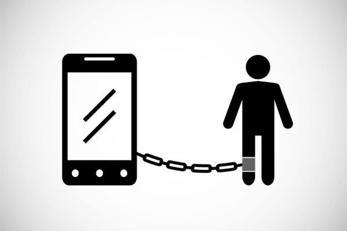 teen chained to their phone