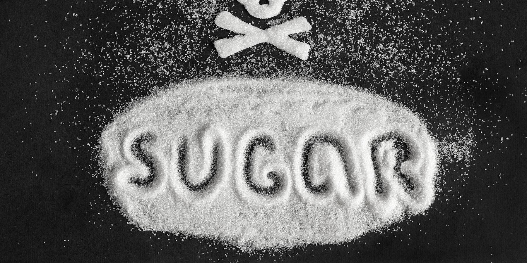 Text sugar and skull shape from sugar