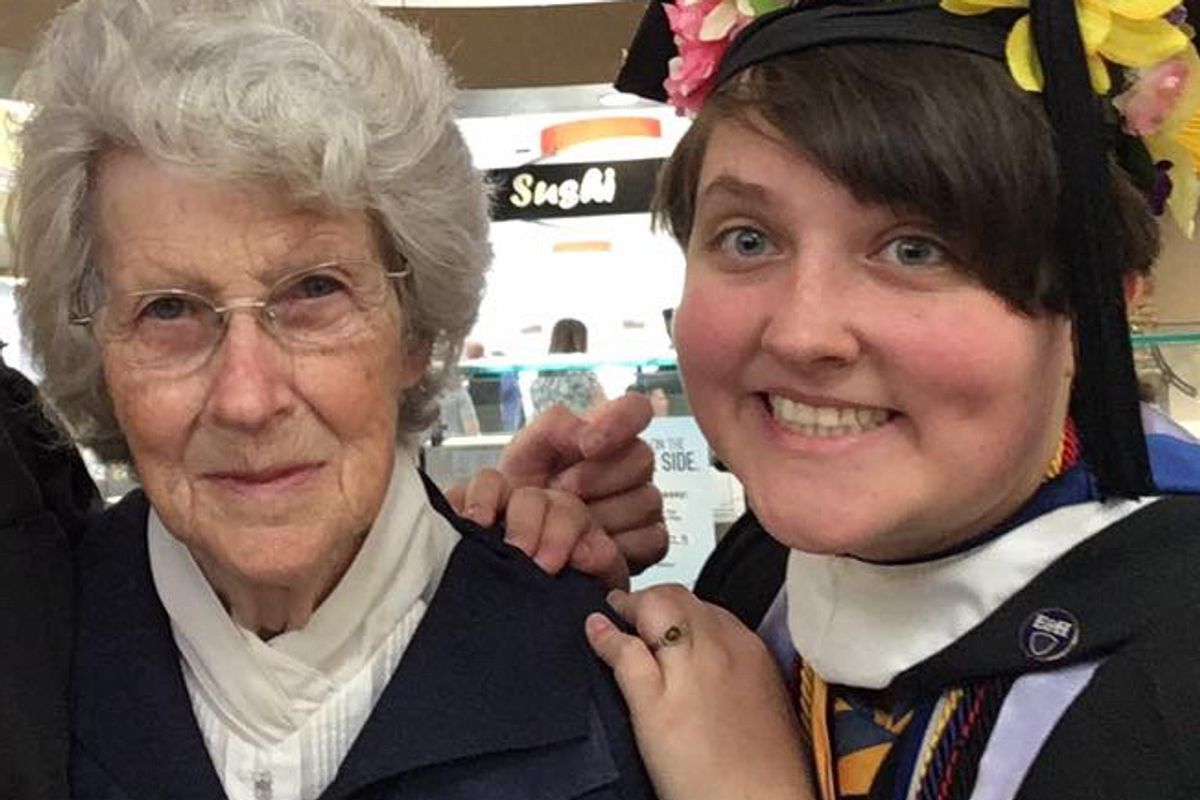 The author with her grandmother, before the pandem