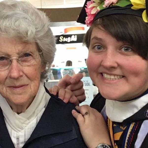 The author with her grandmother, before the pandem