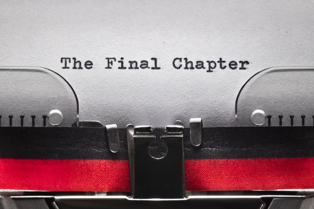 The Final Chapter written on an old typewriter