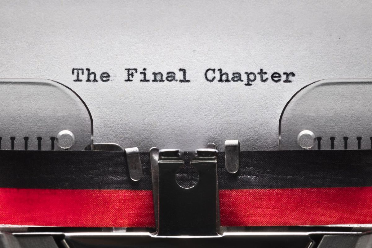 The Final Chapter written on an old typewriter
