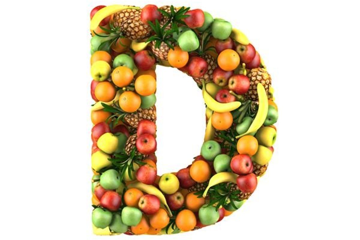 the letter D made using fruit