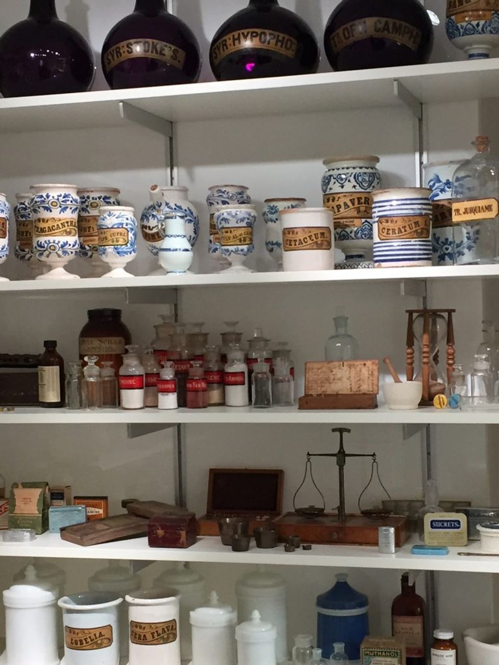 The museum includes artifacts from the old apothecary.