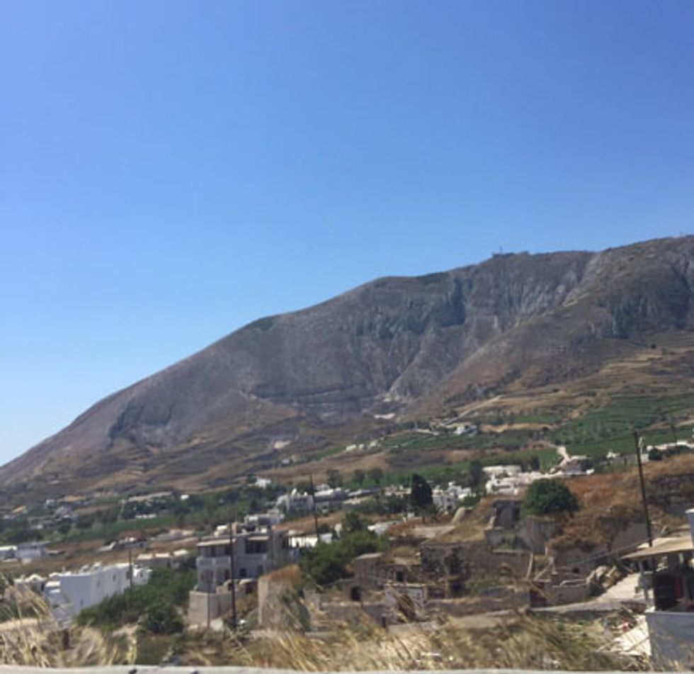 The Santorini countryside has changed a lot since roads have been built.