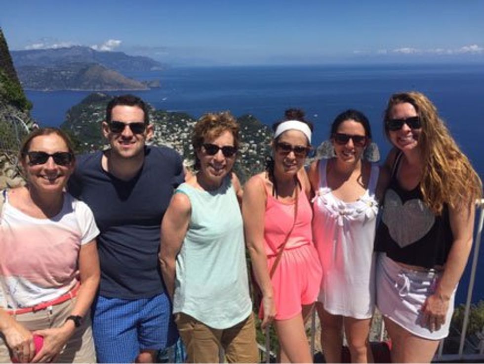 The six adventurers on top of Monte Solaro.