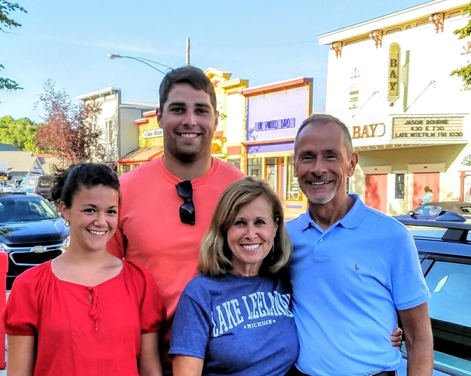 The Weirich family on their last family vacation together in Suttons Bay, Michigan, August 2016. From left: Hannah, Austin, Leslie, Keith.