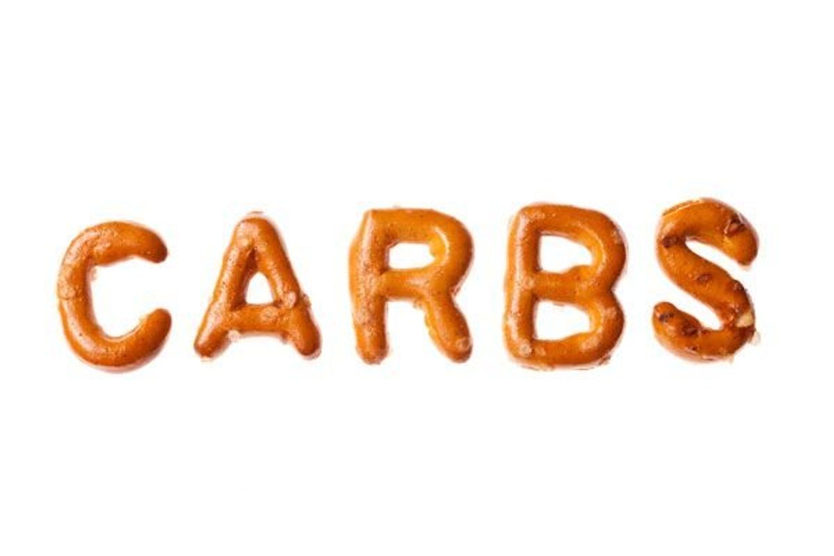 the word carbs written in pretzels