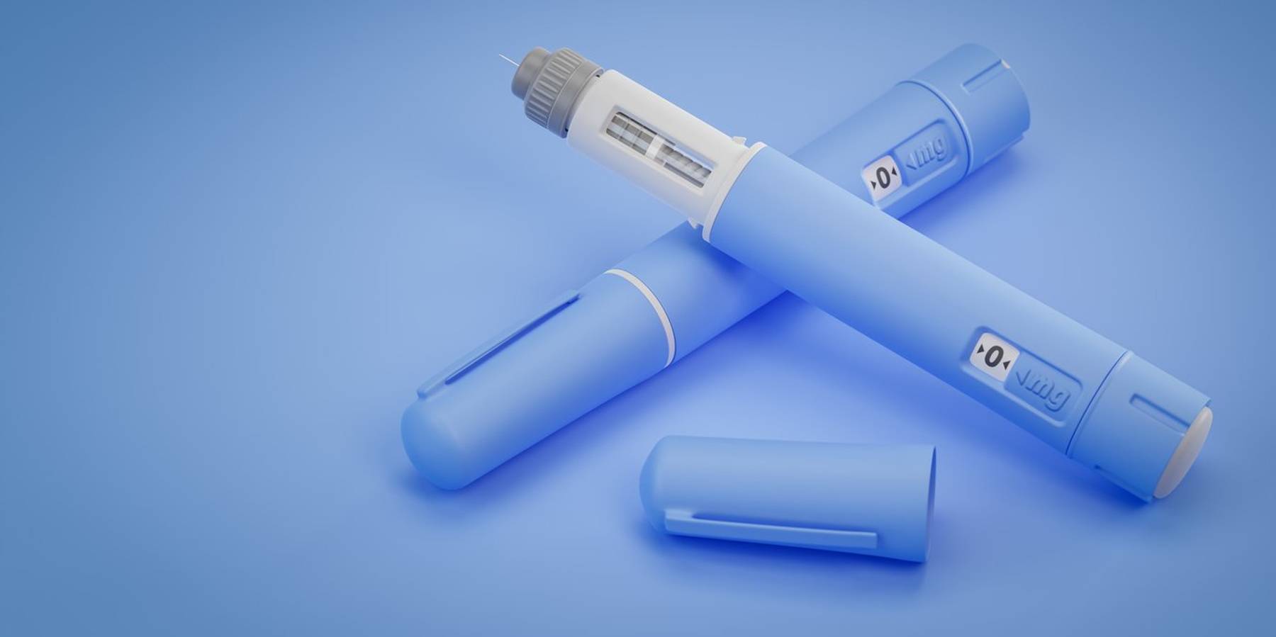 Two dosing pens of a fictitious drug used for weight loss