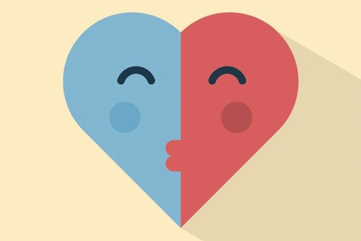 two halves of a heart