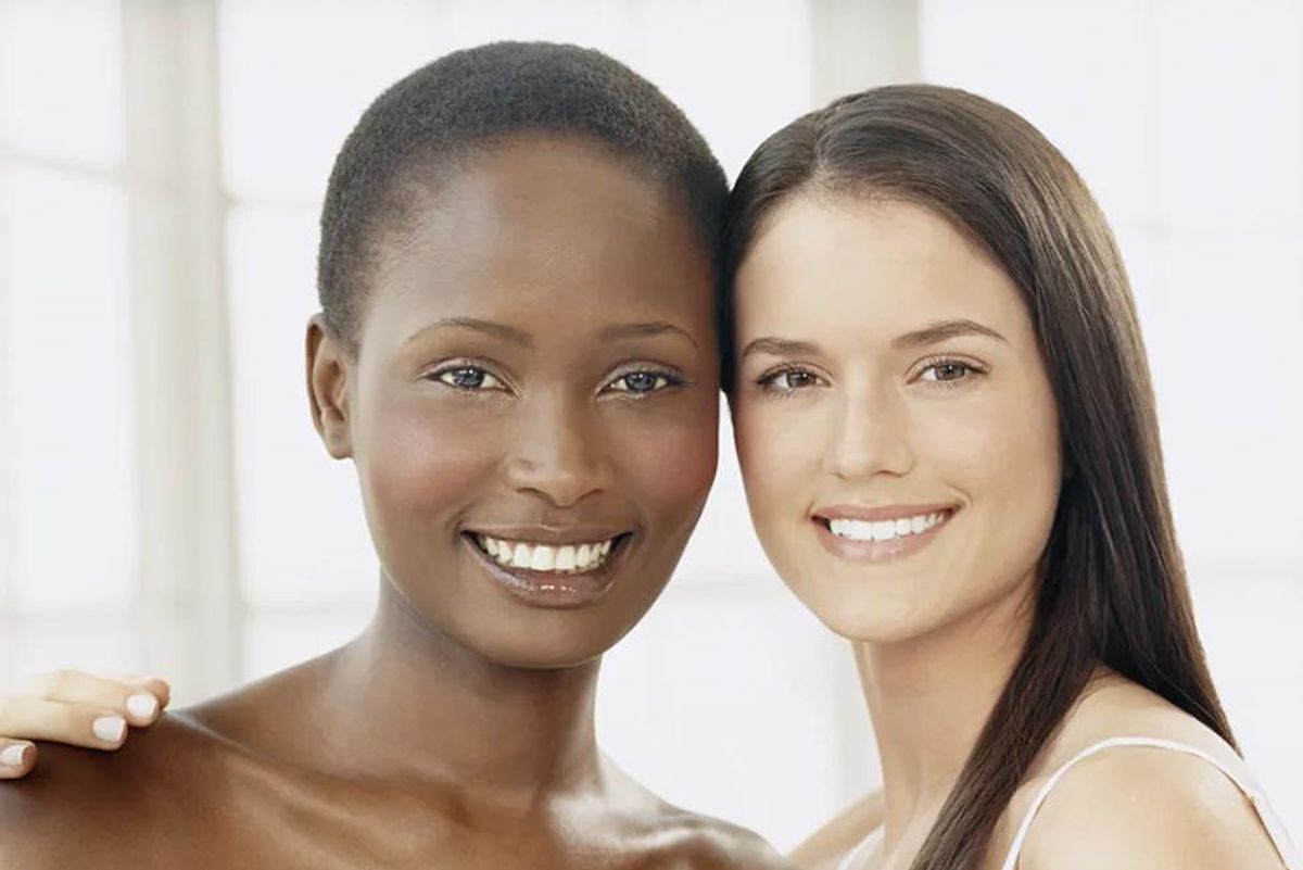 two women with healthy skin