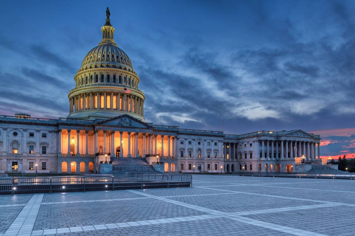 United States Capitol building at Twilight