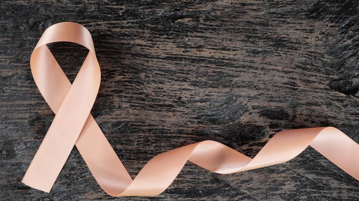 Uterine and endometrial cancer awareness peach ribbon
