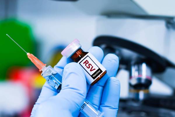 Vaccine bottles and syringes for injection preventing respiratory syncytial virus (RSV).
