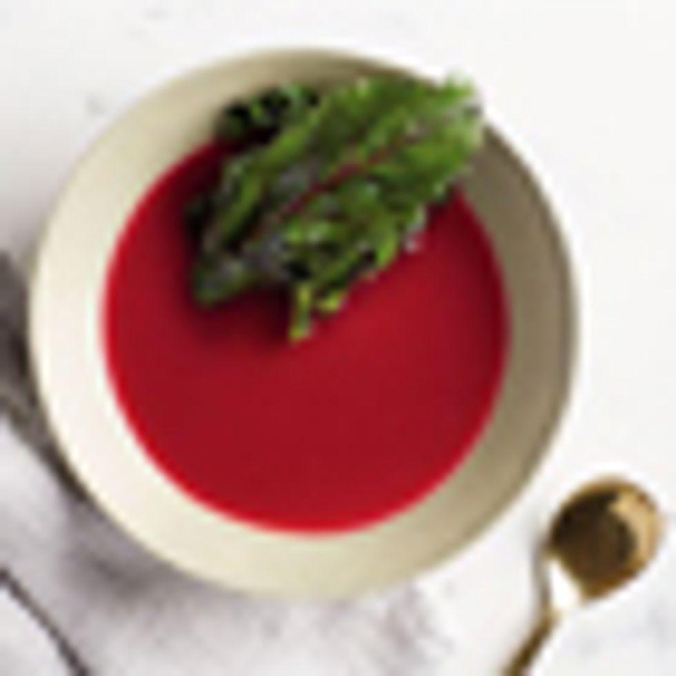 White Bean Puree With Beets and Beet Greens