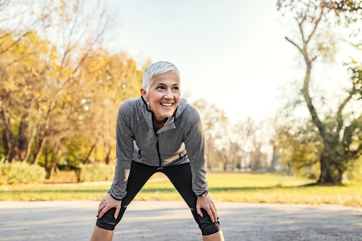 woman breathing during a workout