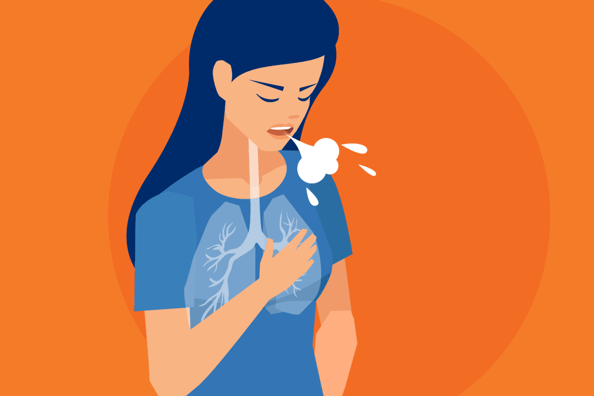 woman coughing