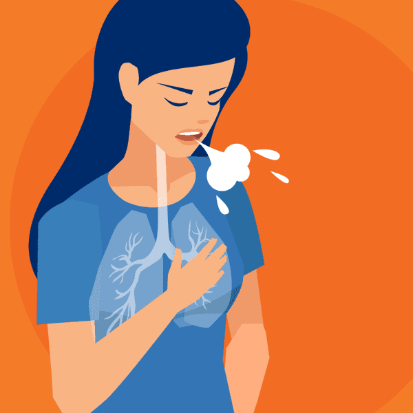 woman coughing
