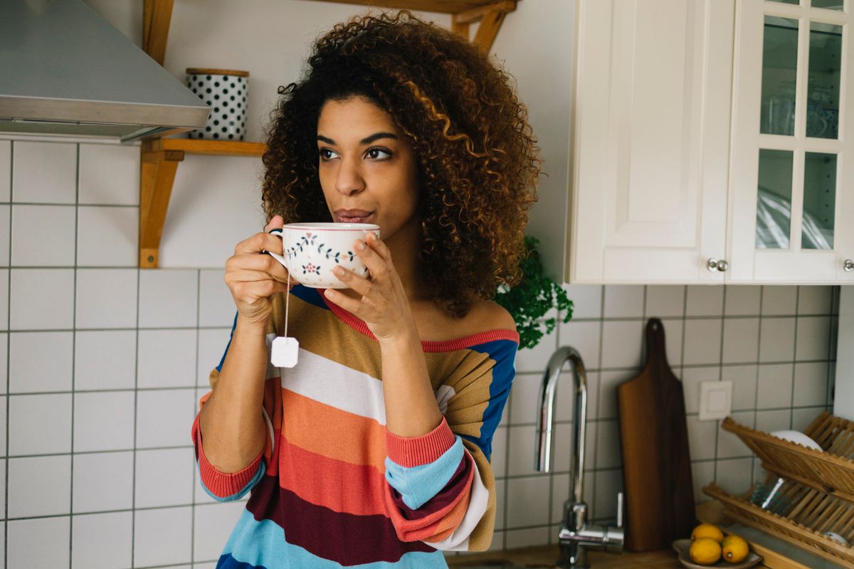 woman drinking tea