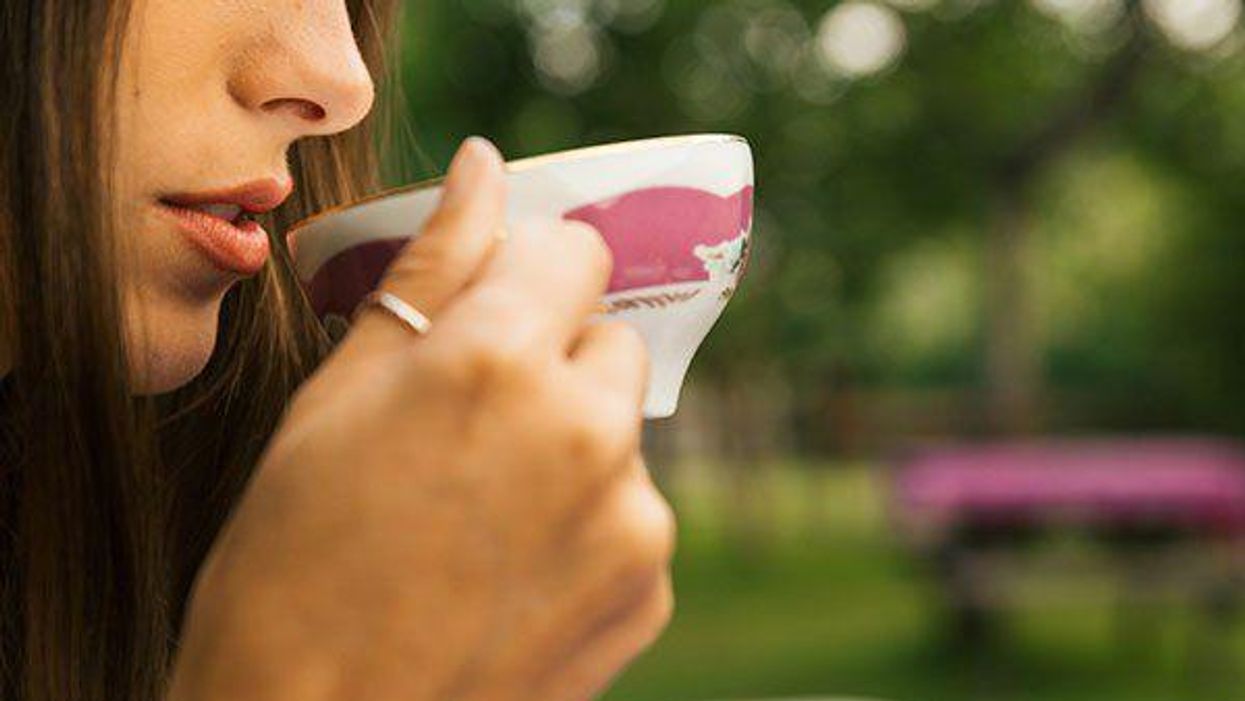 woman drinking tea