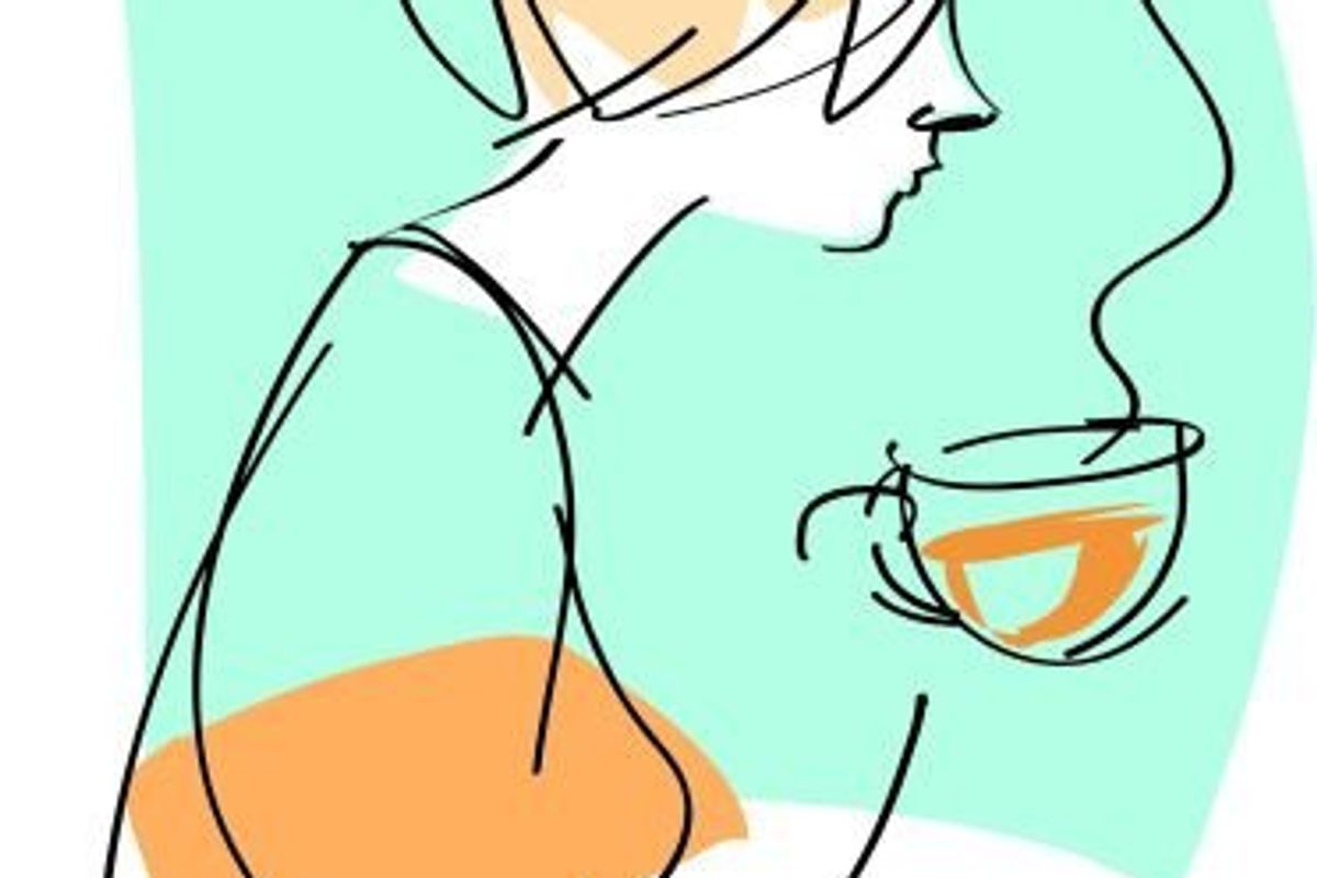 woman drinking tea
