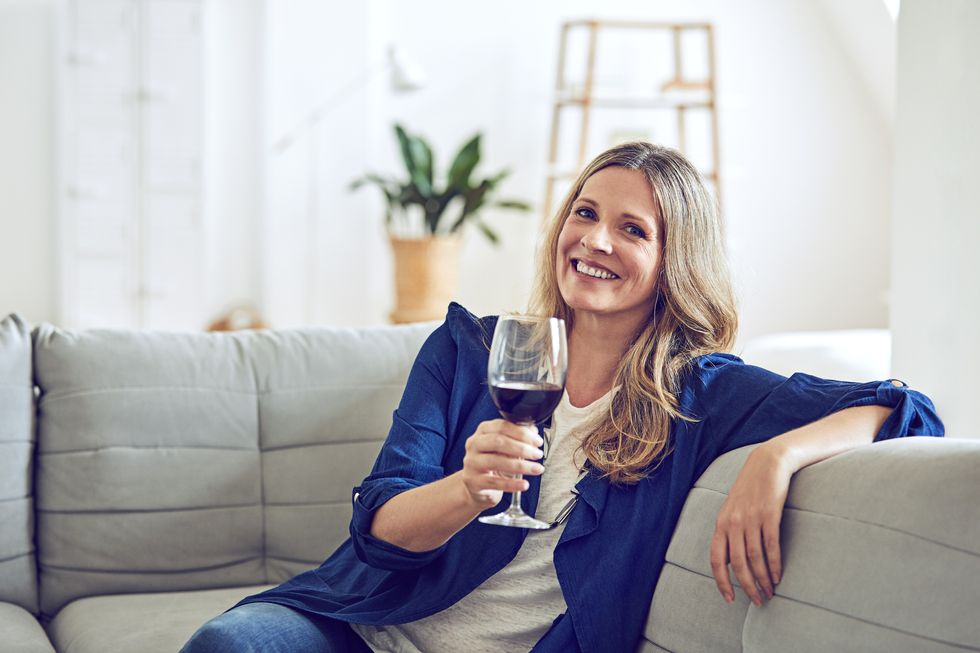 woman drinking wine