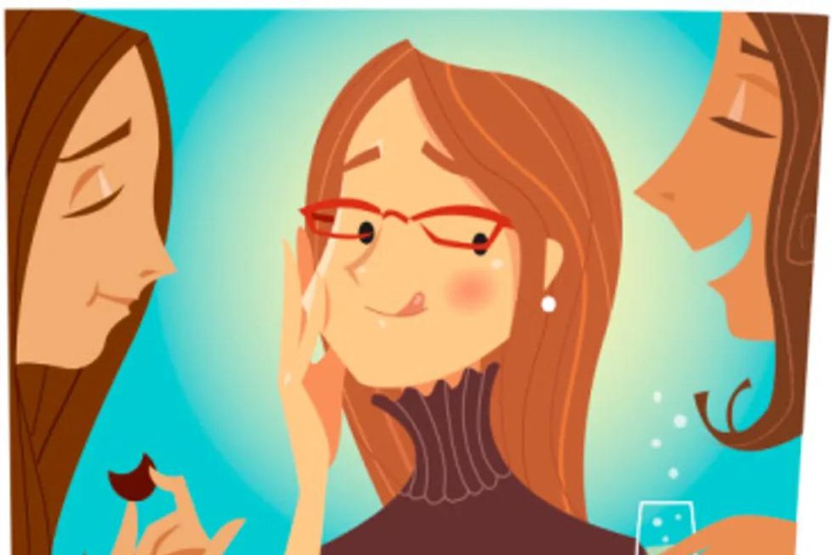 woman eating chocolate