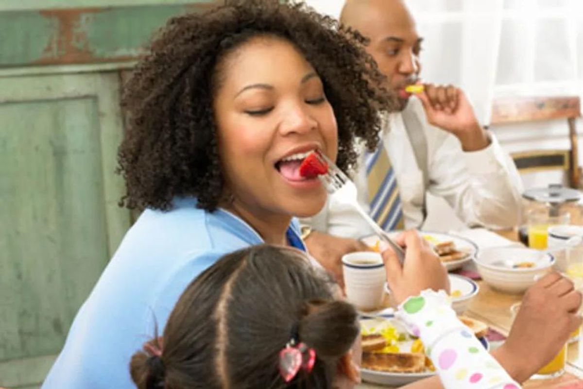 woman eating healthily
