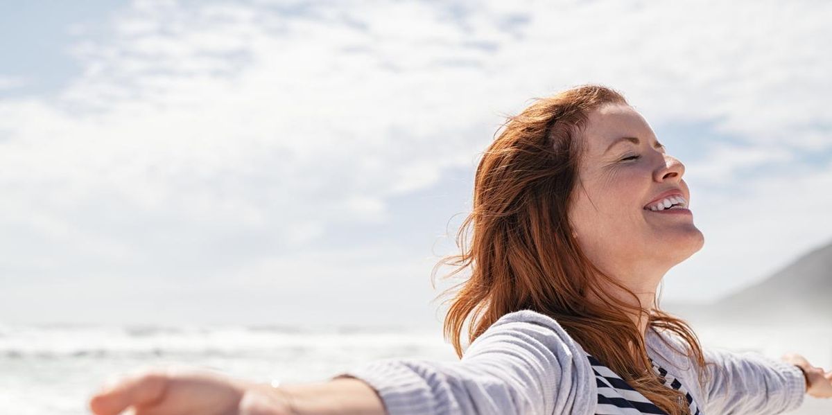 woman enjoy summer beach