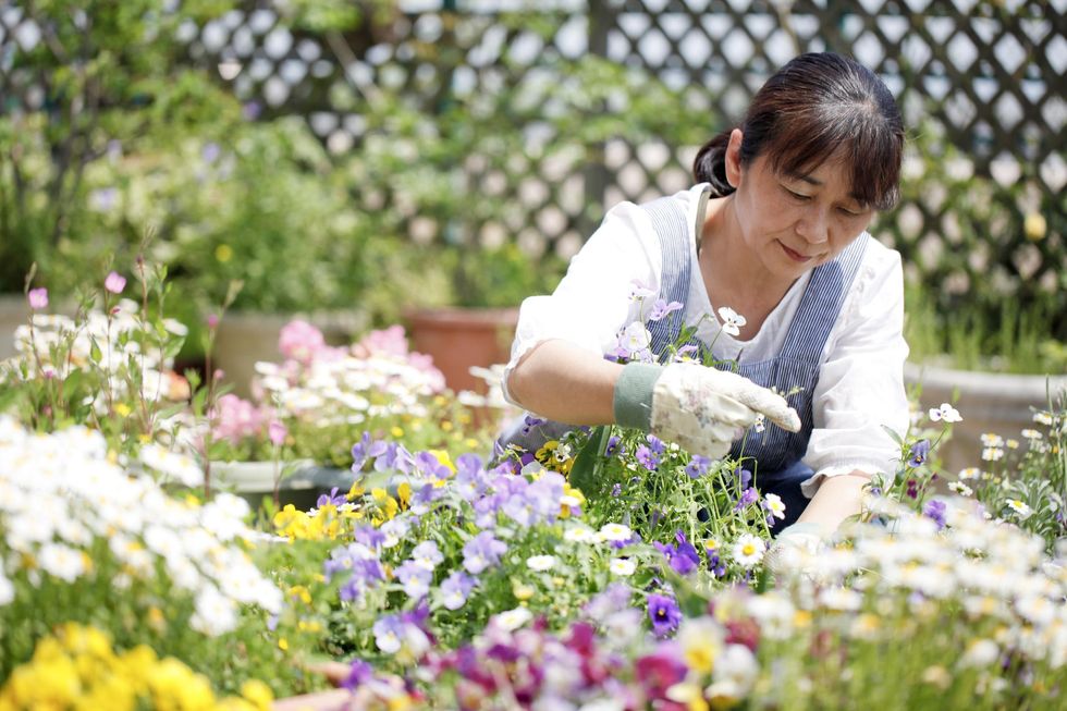Woman enjoying gardening