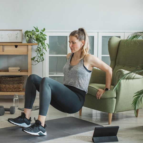 woman exercising indoors