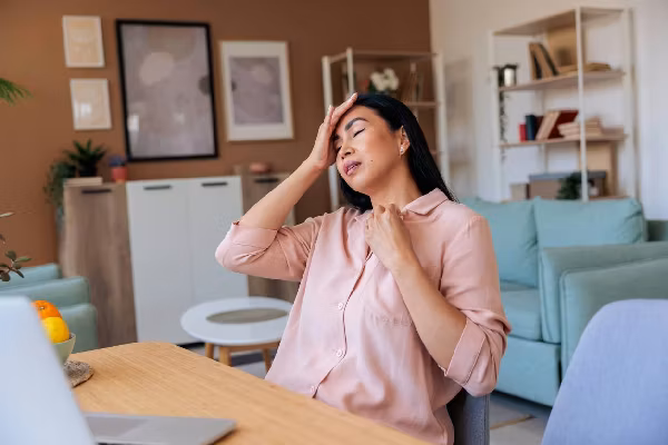 Woman Experiencing Hot Flash