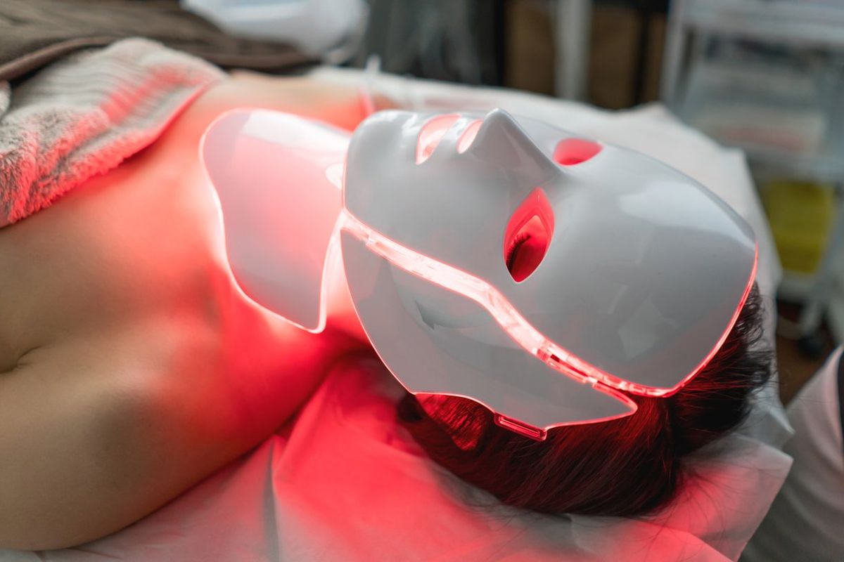 woman getting laser treatment at the spa