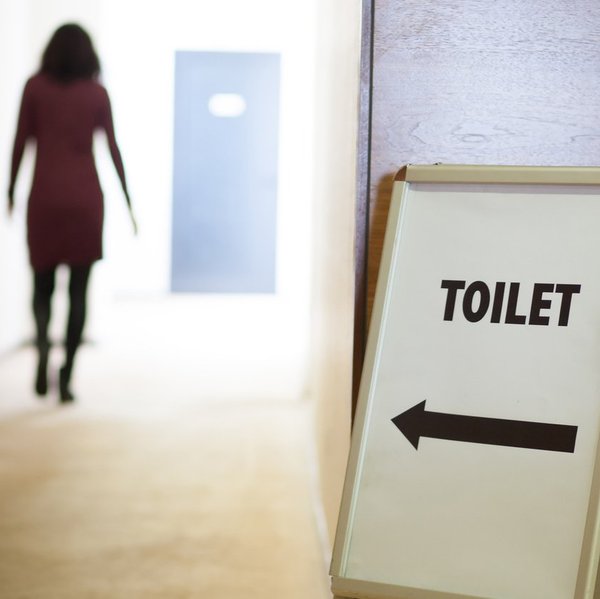 woman going to toilet