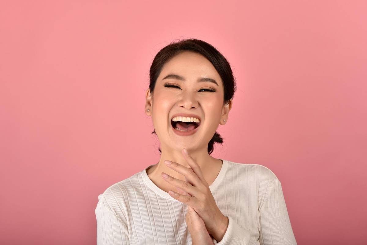 woman laughing