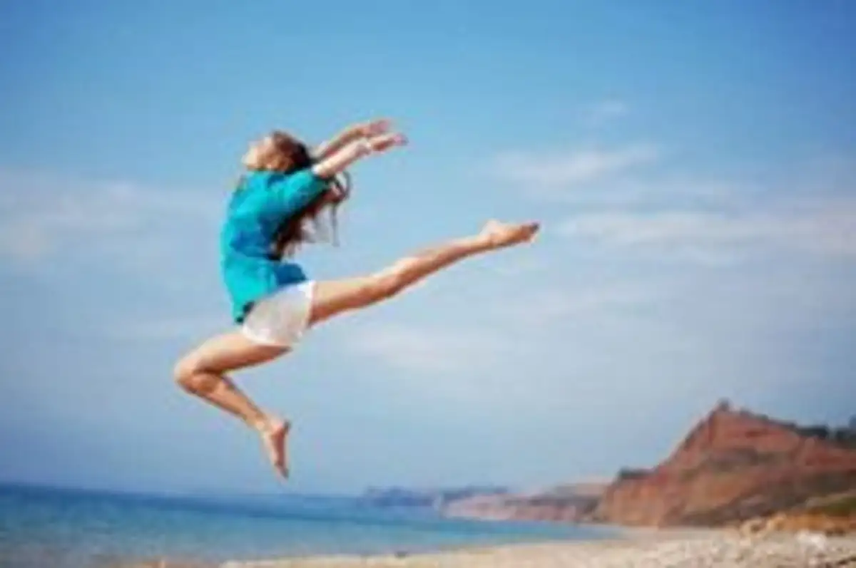 woman leaping