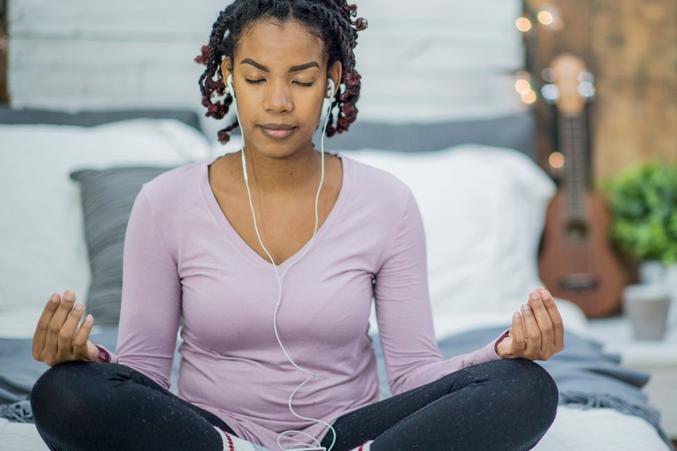 woman meditating