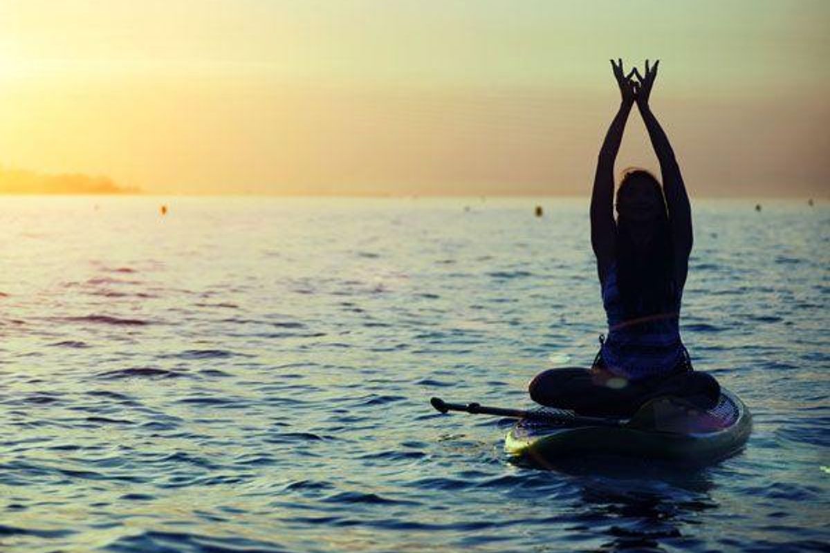 woman on a paddleboard