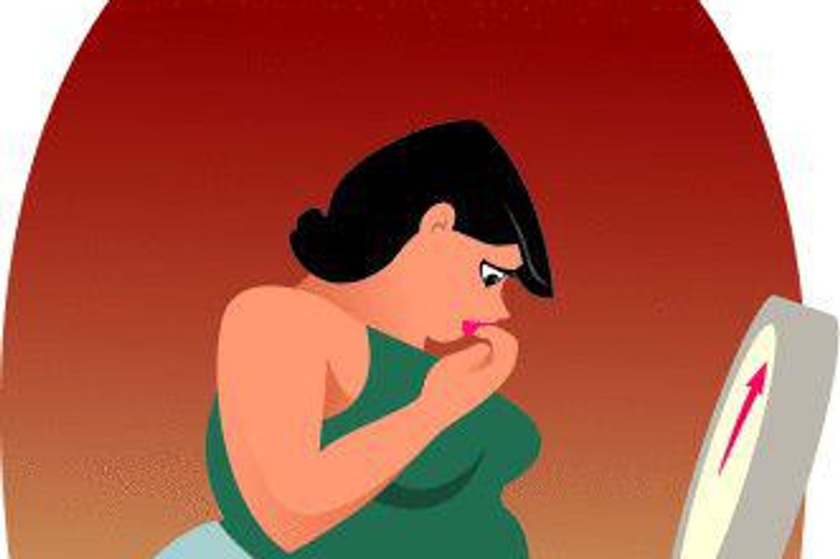 woman on a scale